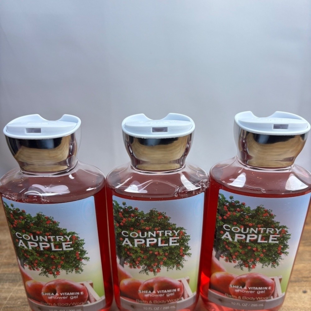 Lot of 3 Bath & Body Works Country Apple Shower Gel 10 fl oz new - Picture 5 of 5